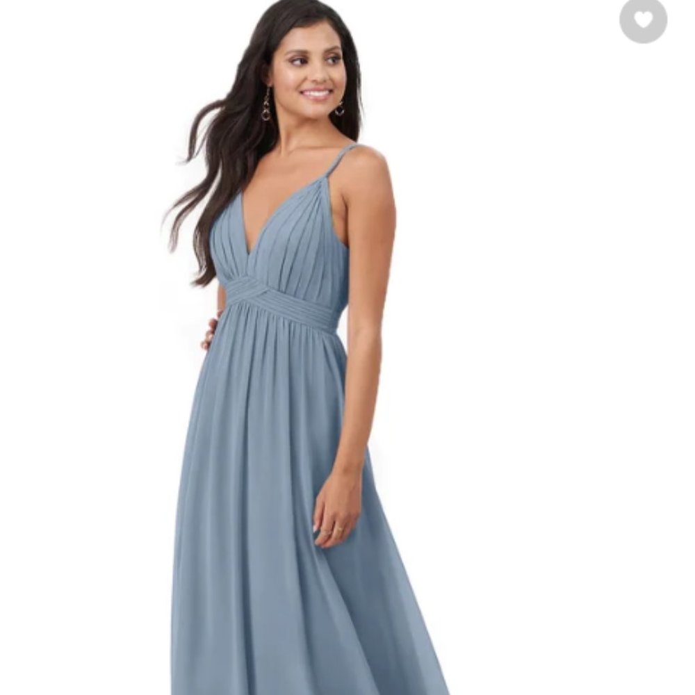 Size 4 Bridesmaid Dress, Azazie Rowena, Dusty Blue